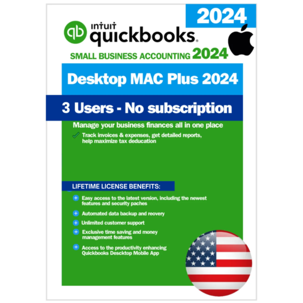 qbb-5-1 QuickBooks Desktop Mac Plus 2024 | 3 Users License | No Subscription